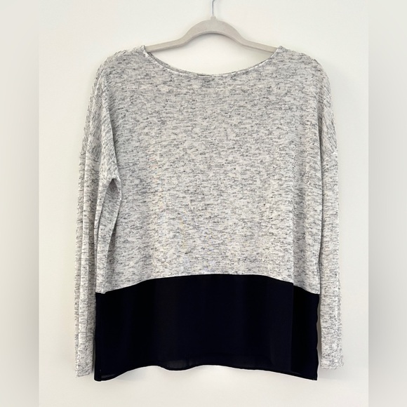 Express‎ Woman's Size XS Top Color Block Sheer Trim Long Sleeve Y2K - Picture 1 of 11